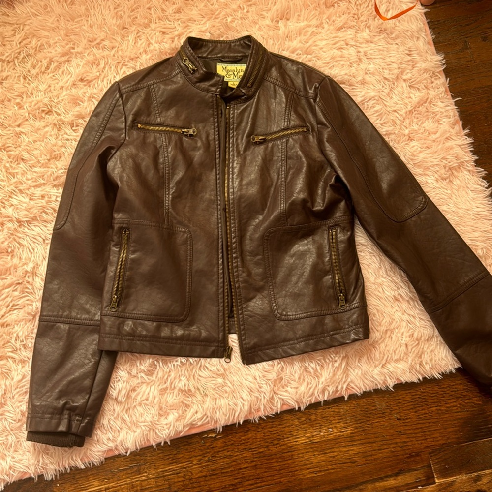 Dark brown leather jacket